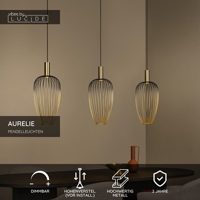 Lucide AURELIE - Pendelleuchten - 3xGU10 (MR11) - Gold | Vibes